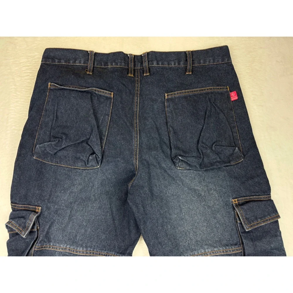 Bocomal FR Flame Resistant Cargo Mens 34x30 Jeans Dark Wash CAT 2 Workwear Fade